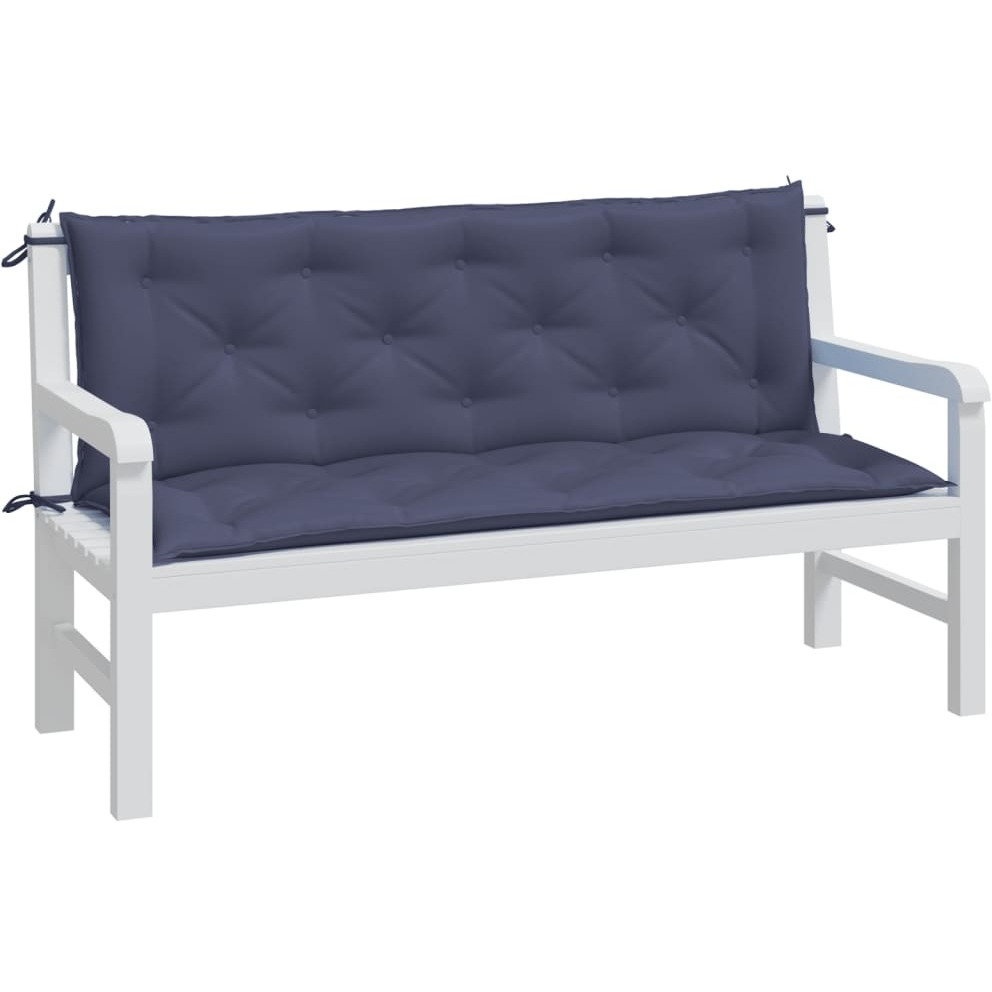 vidaXL Garden Bench Cushions 2pcs Navy Blue 59.1x19.7x2.8 Oxford Fabric