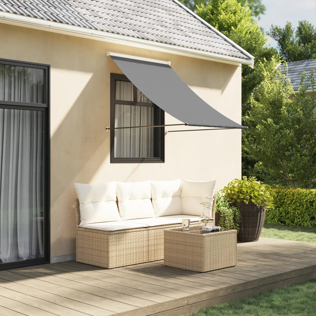 vidaXL Retractable Awning Anthracite 59.1x59.1 Fabric and Steel