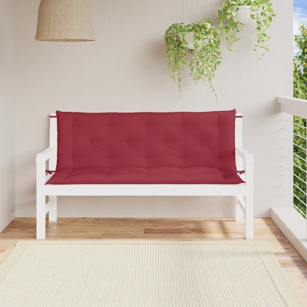 vidaXL Garden Bench Cushions 2 pcs Wine Red 59.1x19.7x2.8 Oxford Fabric
