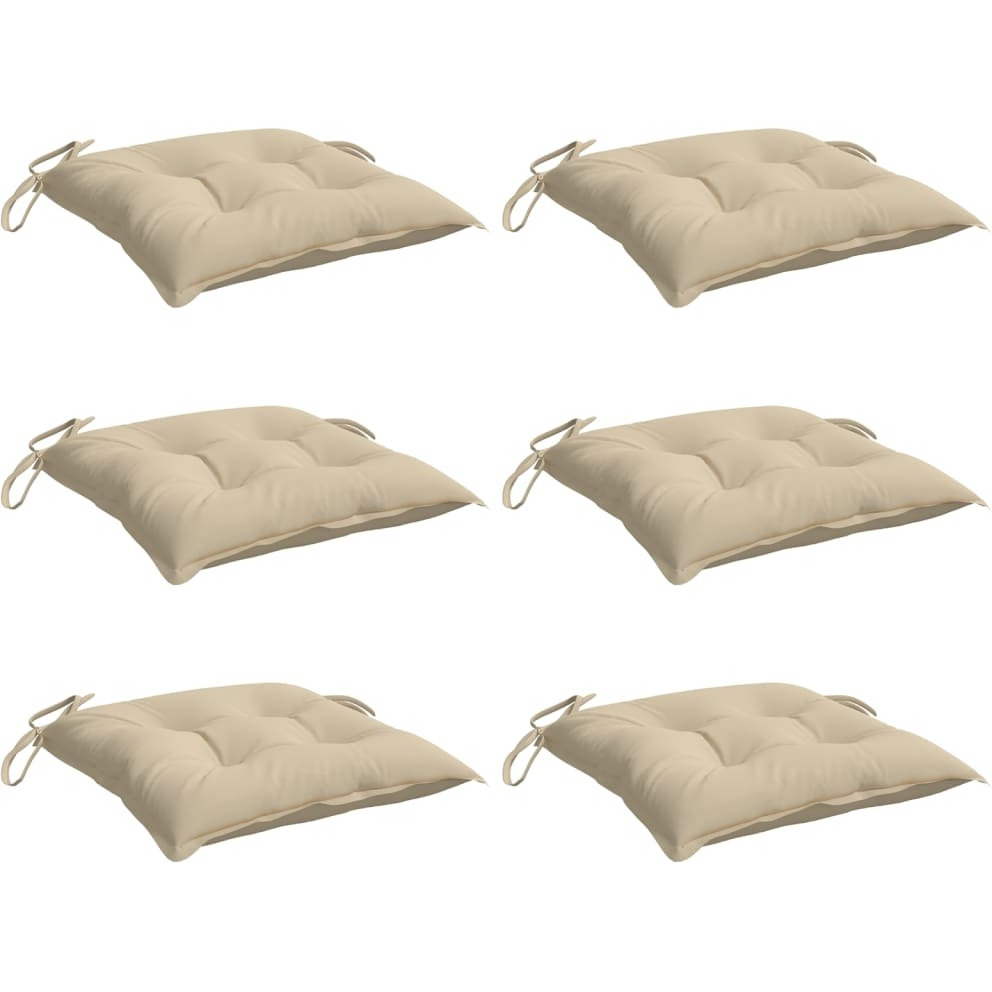 vidaXL Pallet Cushions 6 pcs Beige 19.7x19.7x2.8 Oxford Fabric