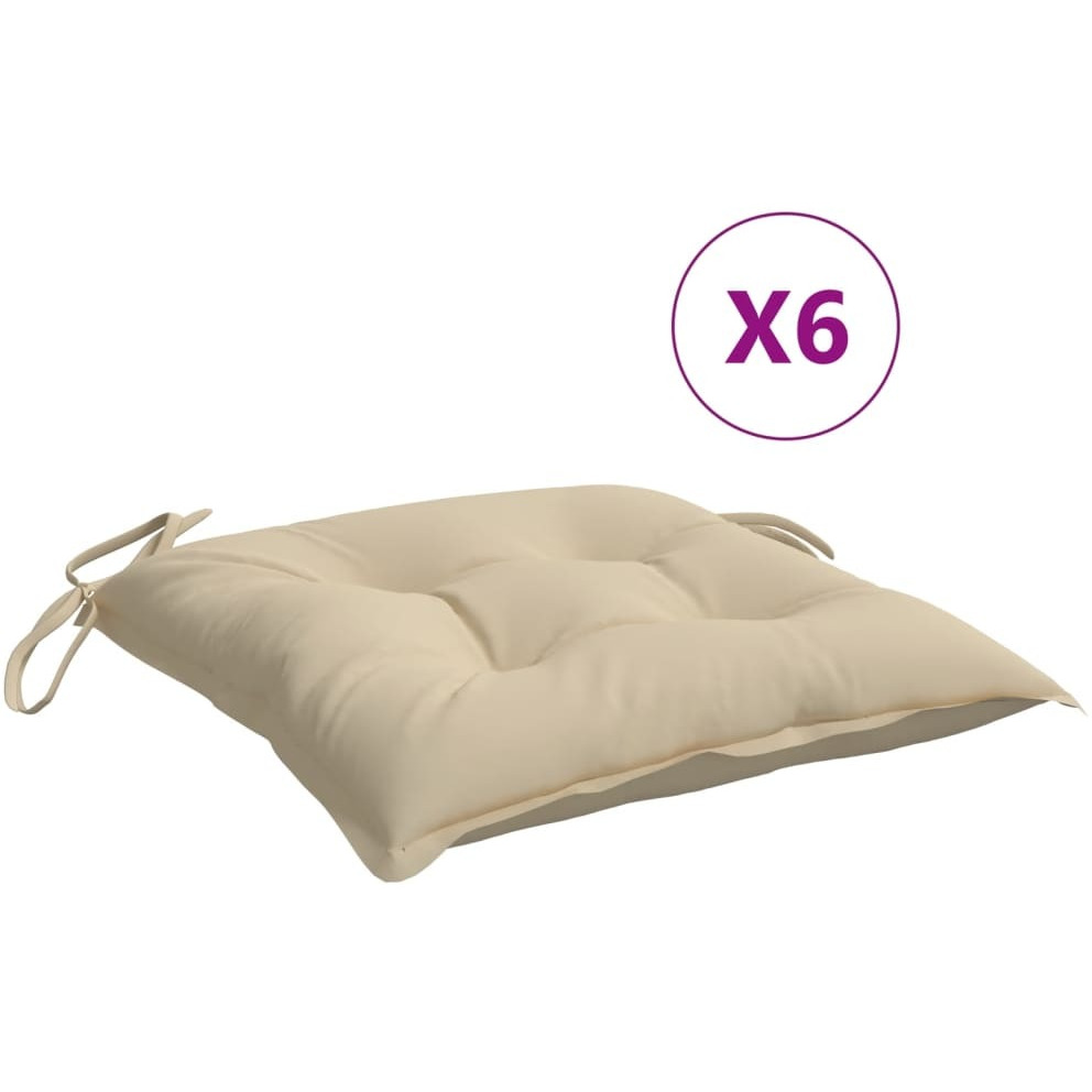 vidaXL Pallet Cushions 6 pcs Beige 19.7x19.7x2.8 Oxford Fabric