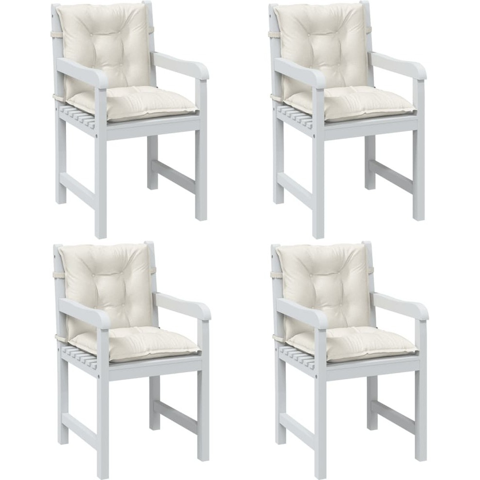 vidaXL Lowback Chair Cushions 4 pcs Melange Cream 39.4x19.7x2.8 Fabric