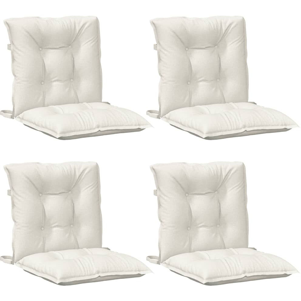 vidaXL Lowback Chair Cushions 4 pcs Melange Cream 39.4x19.7x2.8 Fabric