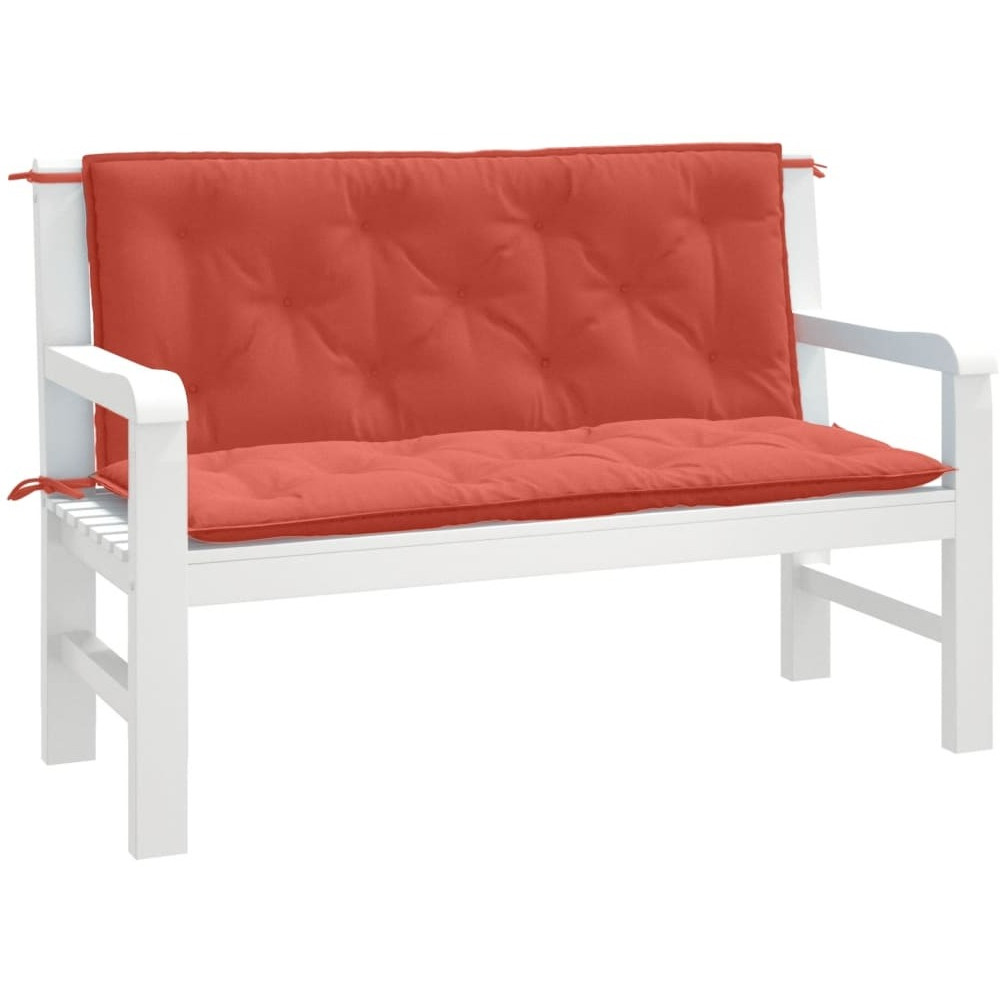 vidaXL Garden Bench Cushions 2 pcs Melange Red 47.2x19.7x2.8 Fabric