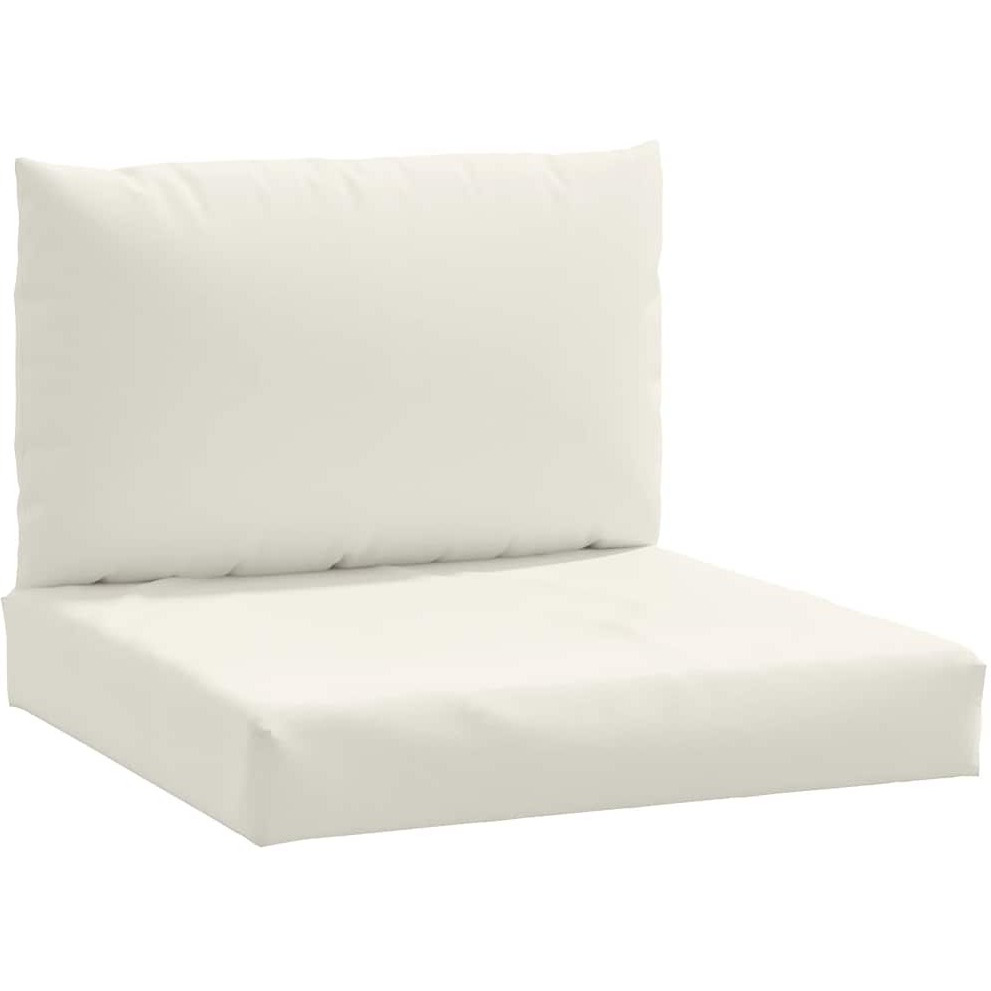 vidaXL Pallet Cushions 2 pcs Melange Cream Fabric
