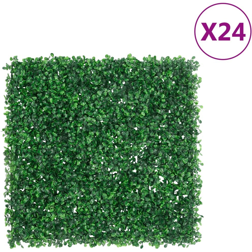 vidaXL Artificial Shrub Leaf Fence24 pcs Green 19.7x19.7