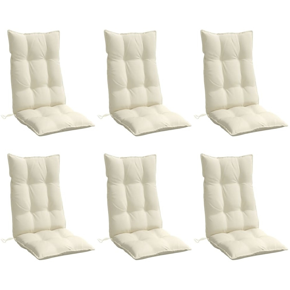 vidaXL Highback Chair Cushions 6 pcs Cream Oxford Fabric