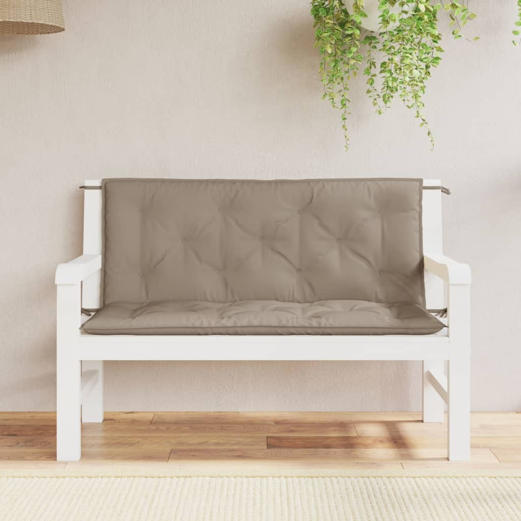 vidaXL Garden Bench Cushions 2 pcs Taupe 47.2x19.7x2.8 Oxford Fabric
