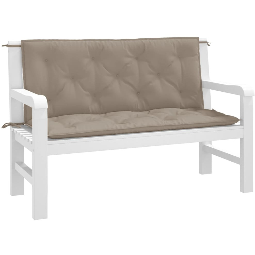 vidaXL Garden Bench Cushions 2 pcs Taupe 47.2x19.7x2.8 Oxford Fabric