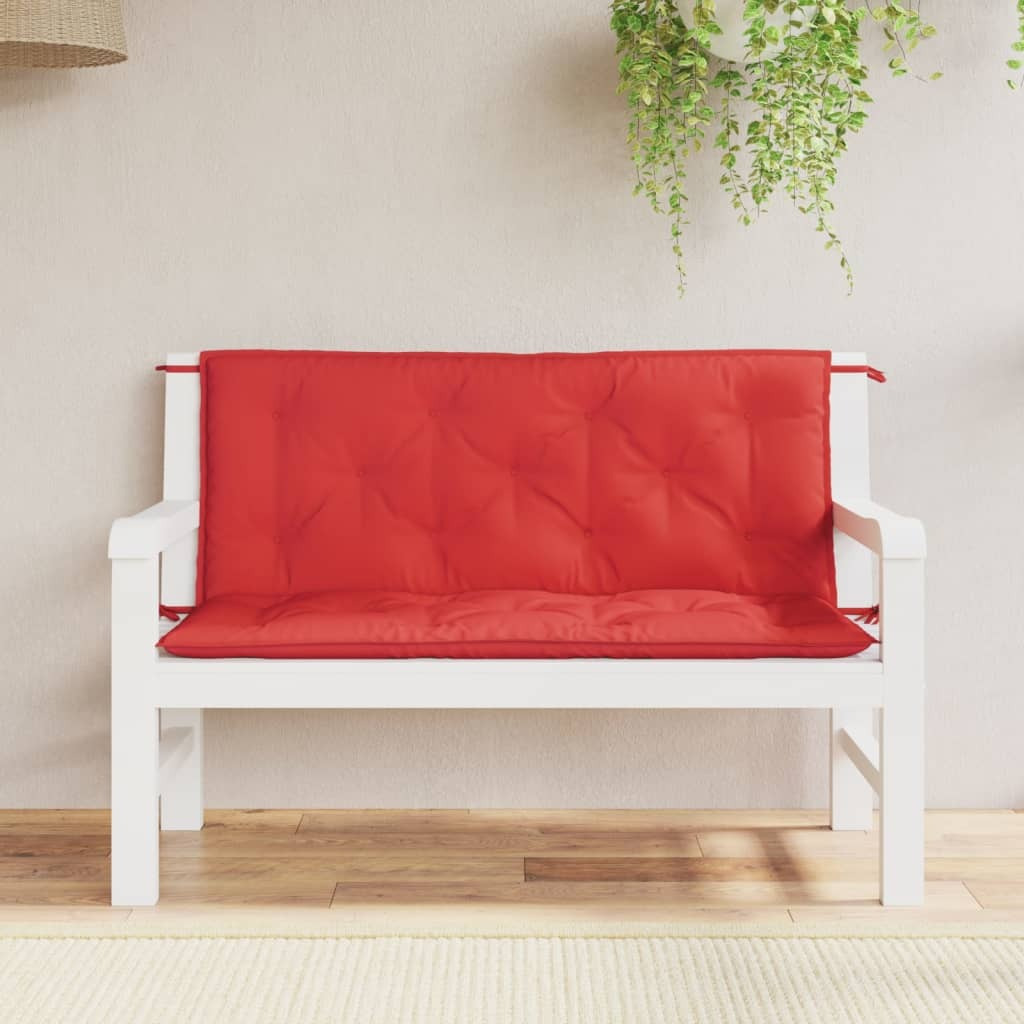 vidaXL Garden Bench Cushions 2 pcs Red 47.2x19.7x2.8 Oxford Fabric