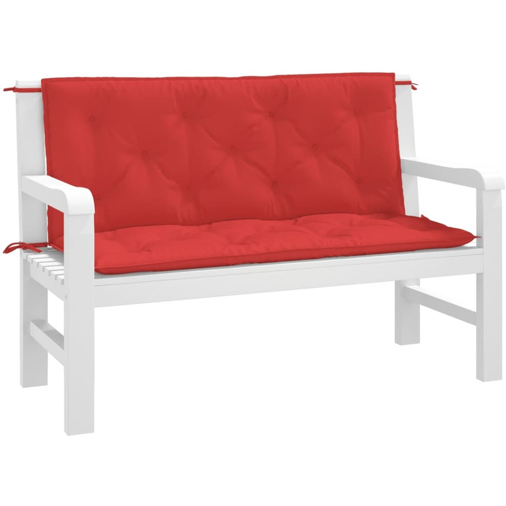 vidaXL Garden Bench Cushions 2 pcs Red 47.2x19.7x2.8 Oxford Fabric