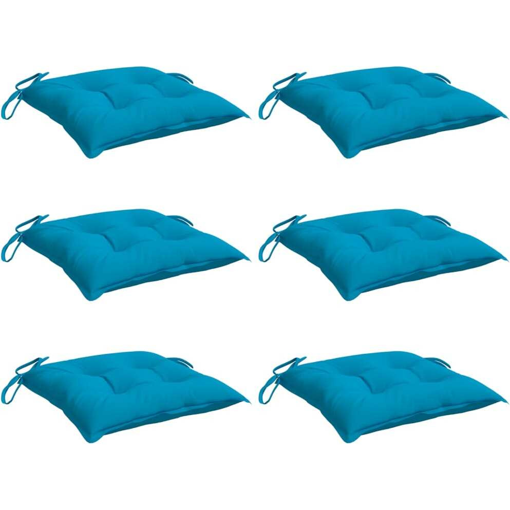 vidaXL Chair Cushions 6 pcs Light Blue 15.7x15.7x2.8 Oxford Fabric