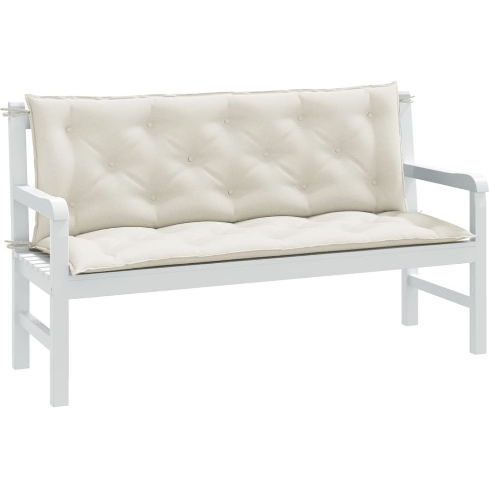 vidaXL Garden Bench Cushions 2 pcs Melange Cream 59.1x19.7x2.8 Fabric