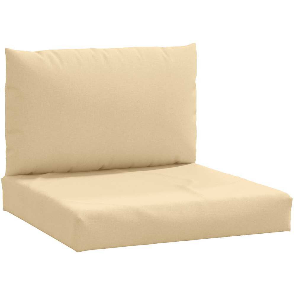 vidaXL Pallet Cushions 2 pcs Melange Beige Fabric