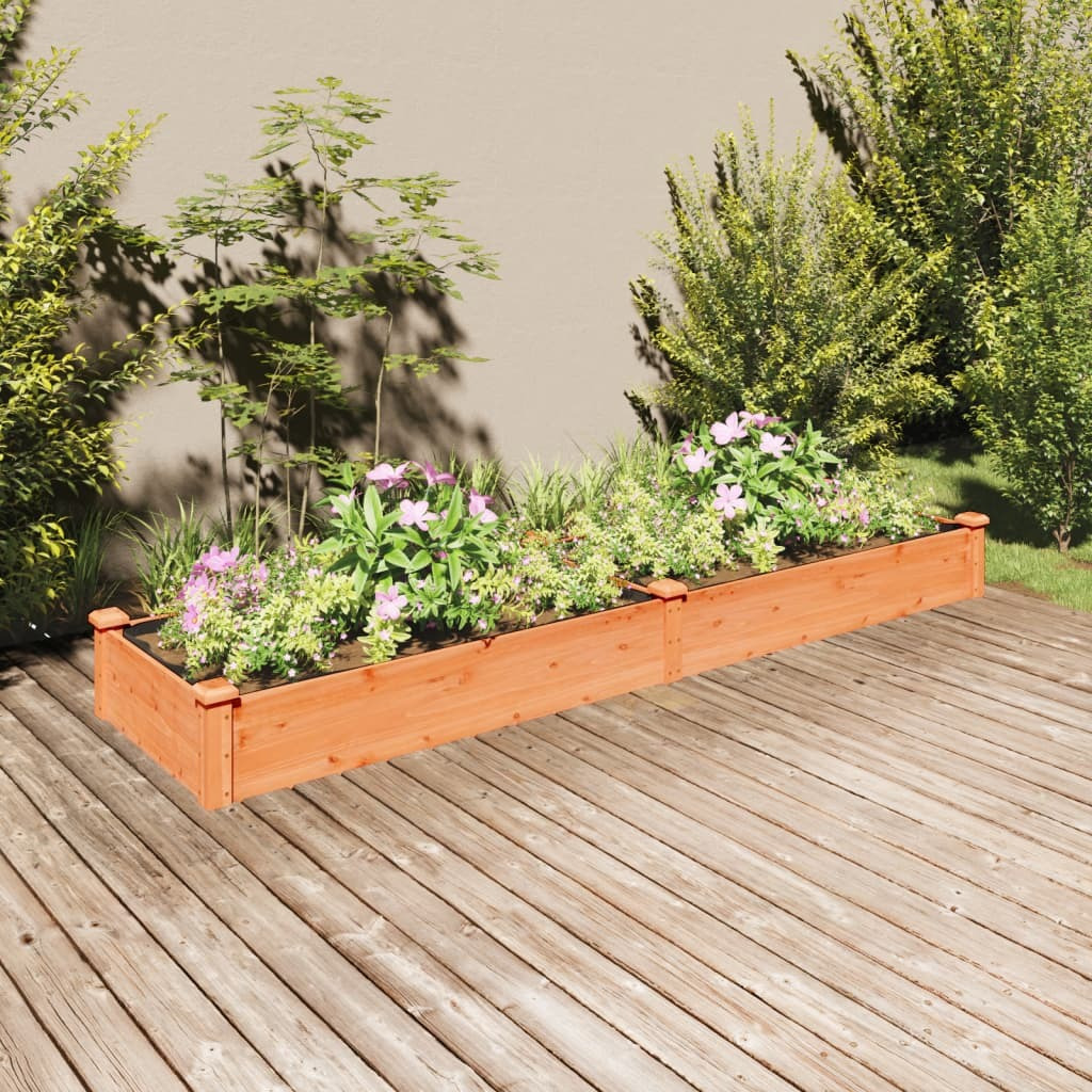 vidaXL Garden Raised Bed with Liner Brown 94.5x23.6x9.8 Solid Wood Fir