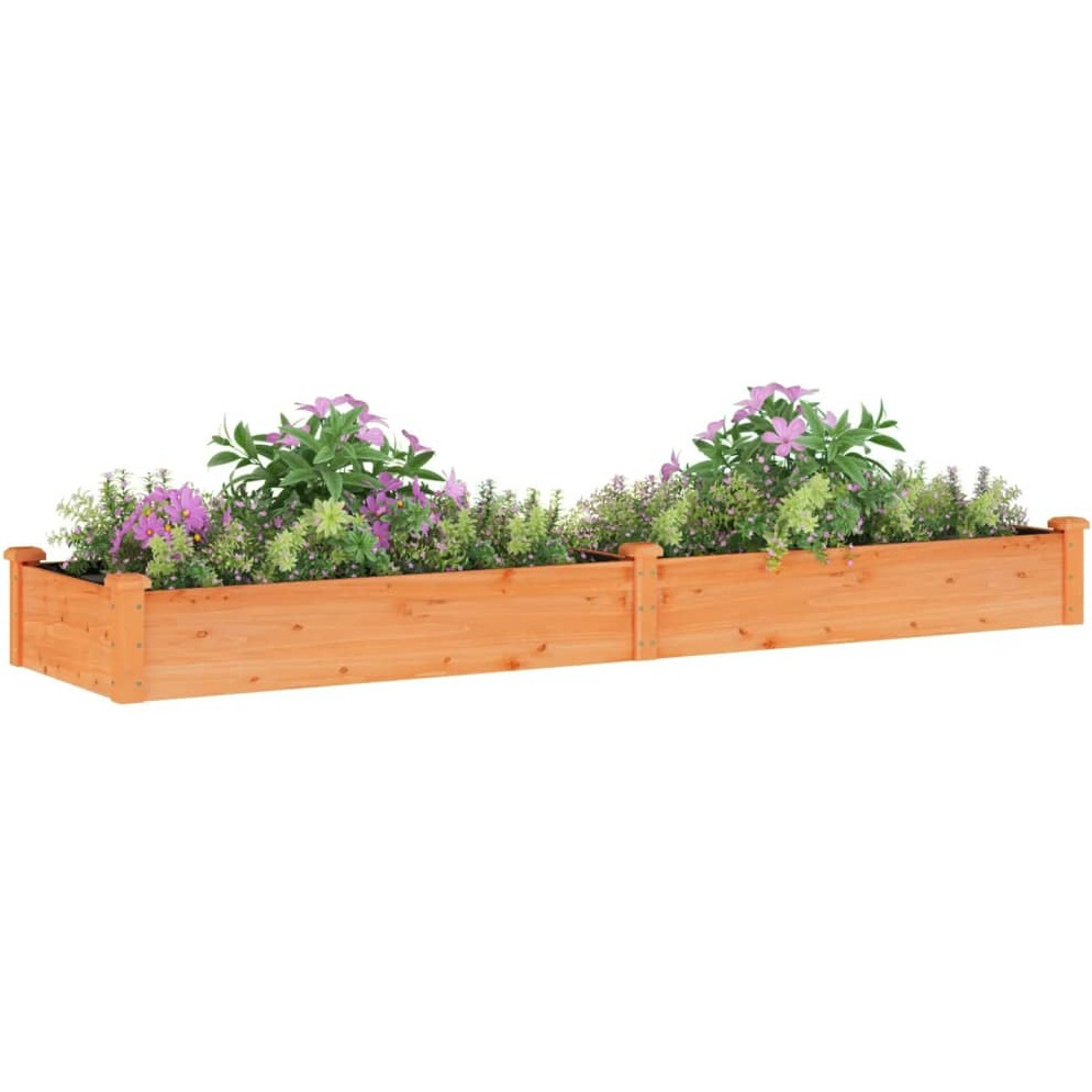 vidaXL Garden Raised Bed with Liner Brown 94.5x23.6x9.8 Solid Wood Fir