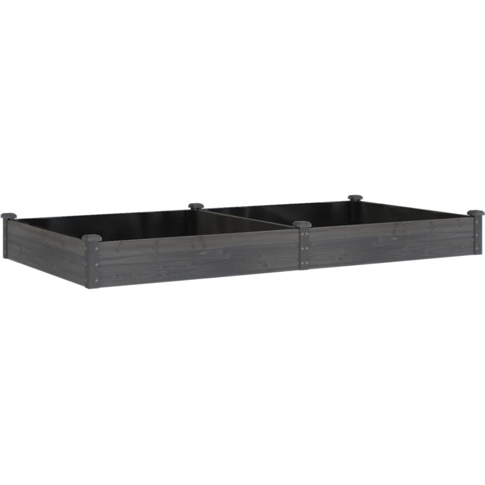 vidaXL Garden Raised Bed with Liner Gray 94.5x47.2x9.8 Solid Wood Fir