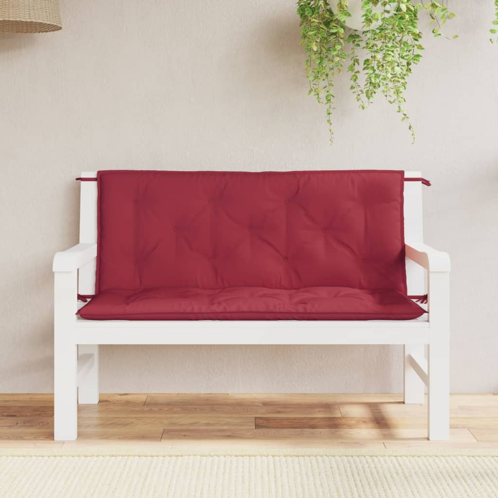 vidaXL Garden Bench Cushions 2 pcs Wine Red 47.2x19.7x2.8 Oxford Fabric