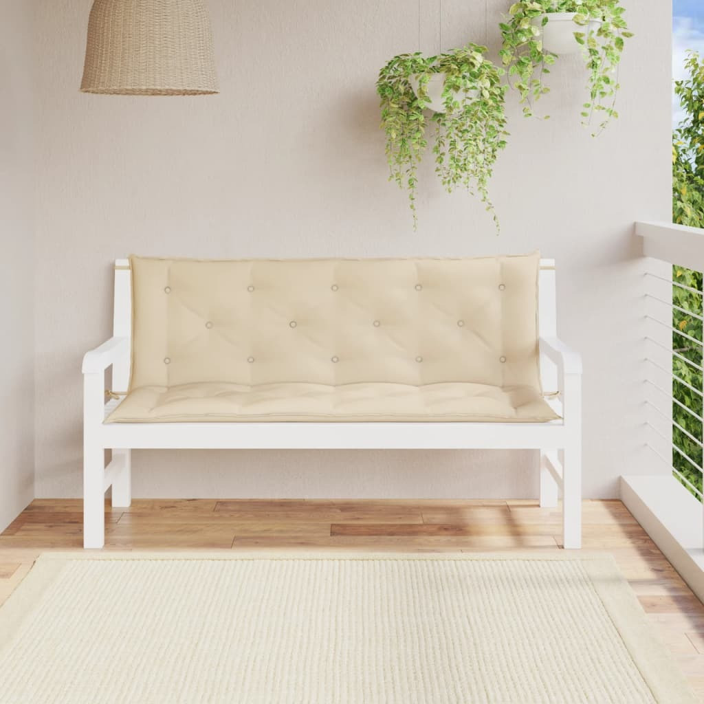 vidaXL Garden Bench Cushions 2 pcs Beige 59.1x19.7x2.8 Oxford Fabric