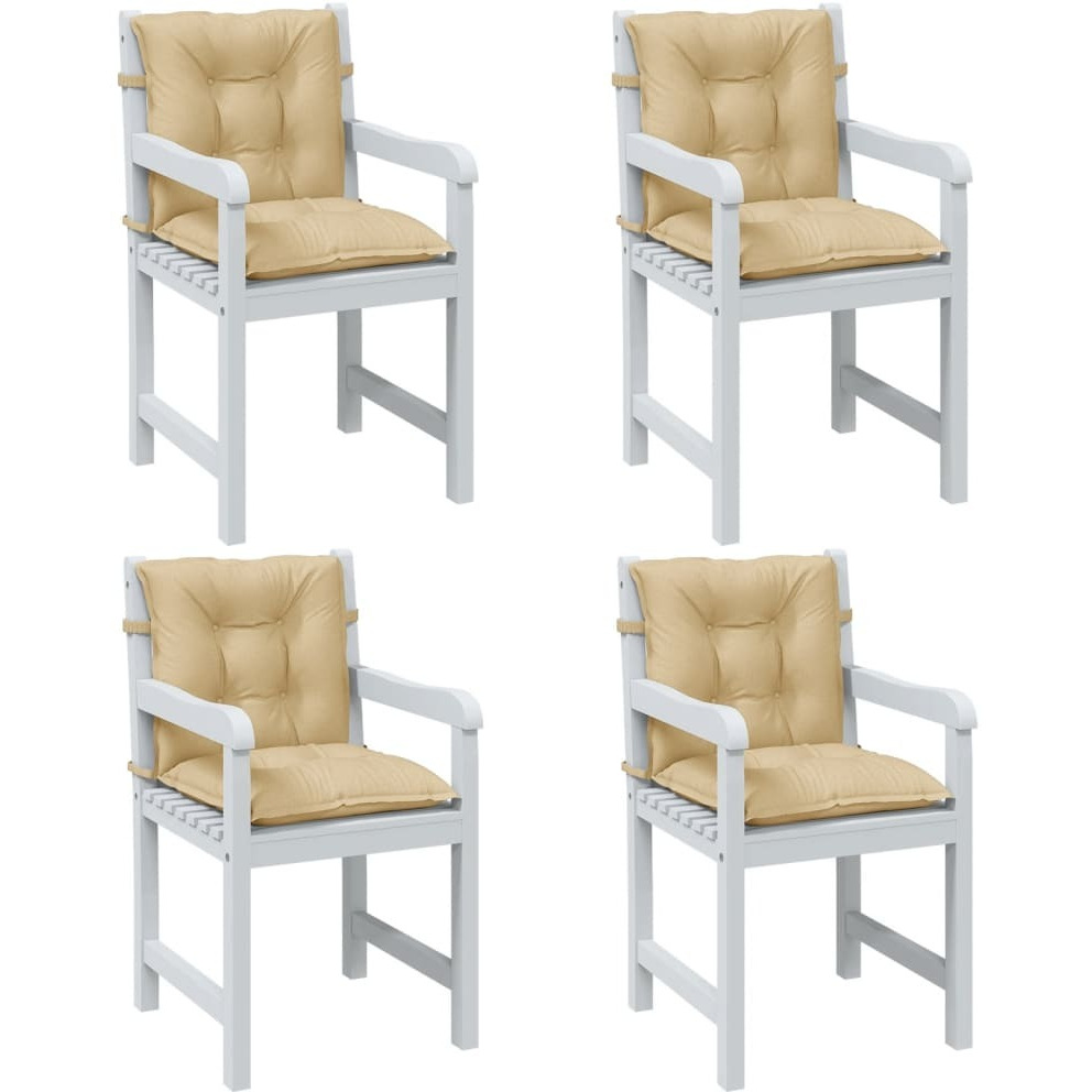 vidaXL Lowback Chair Cushions 4 pcs Melange Beige 39.4x19.7x2.8 Fabric