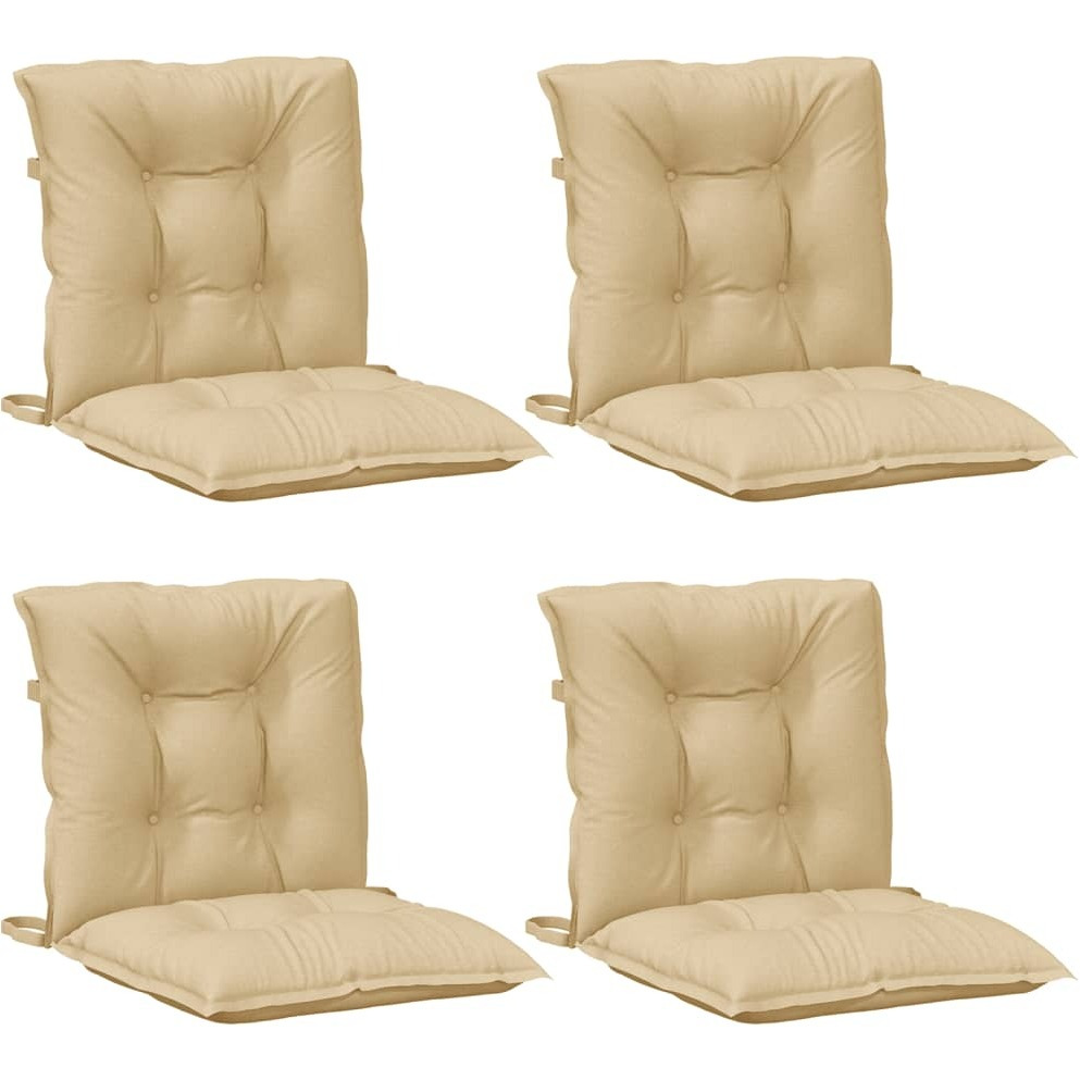 vidaXL Lowback Chair Cushions 4 pcs Melange Beige 39.4x19.7x2.8 Fabric