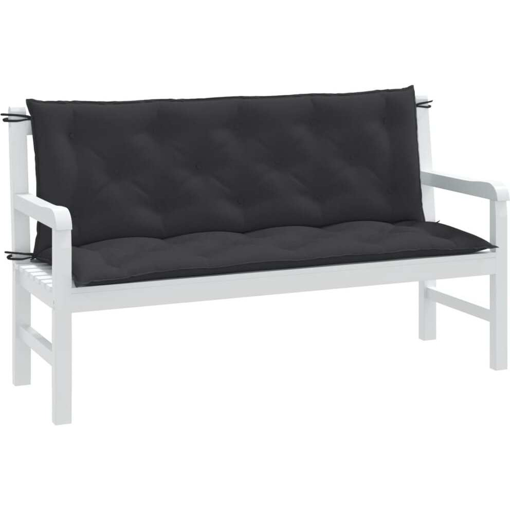 vidaXL Garden Bench Cushions 2 pcs Melange Anthracite 59.1x19.7x2.8 Fabric