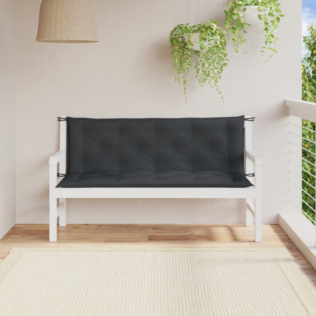 vidaXL Garden Bench Cushions 2 pcs Melange Anthracite 59.1x19.7x2.8 Fabric