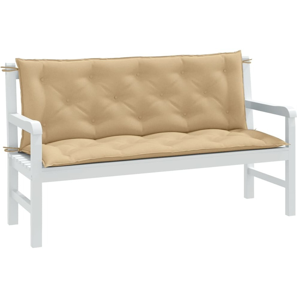 vidaXL Garden Bench Cushions 2 pcs Melange Beige 59.1x19.7x2.8 Fabric