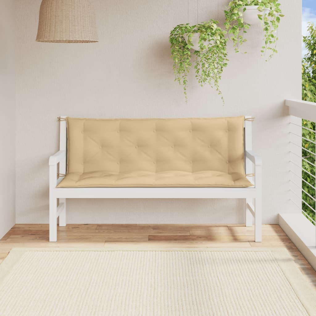 vidaXL Garden Bench Cushions 2 pcs Melange Beige 59.1x19.7x2.8 Fabric