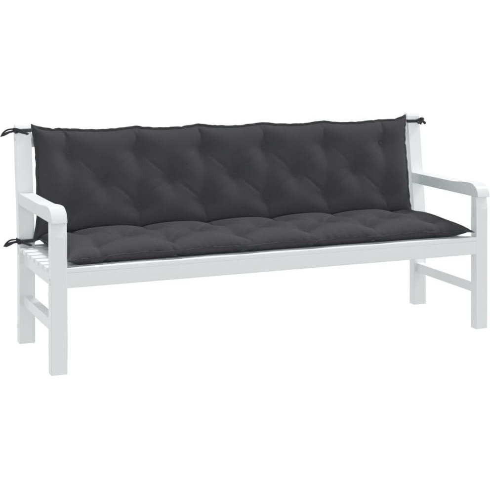 vidaXL Garden Bench Cushions 2 pcs Melange Anthracite 70.9x19.7x2.8 Fabric