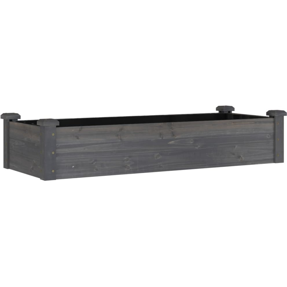 vidaXL Garden Raised Bed with Liner Gray 47.2x17.7x9.8 Solid Wood Fir