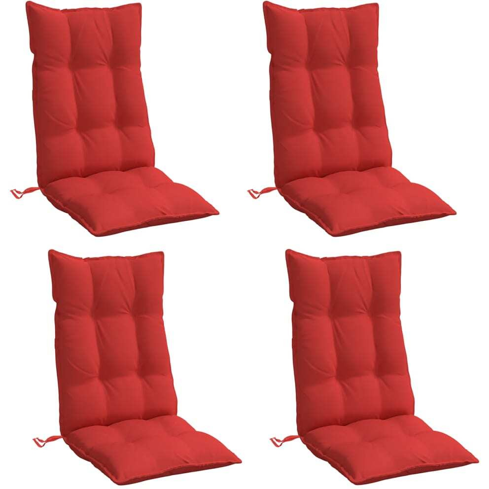 vidaXL Highback Chair Cushions 4 pcs Red Oxford Fabric