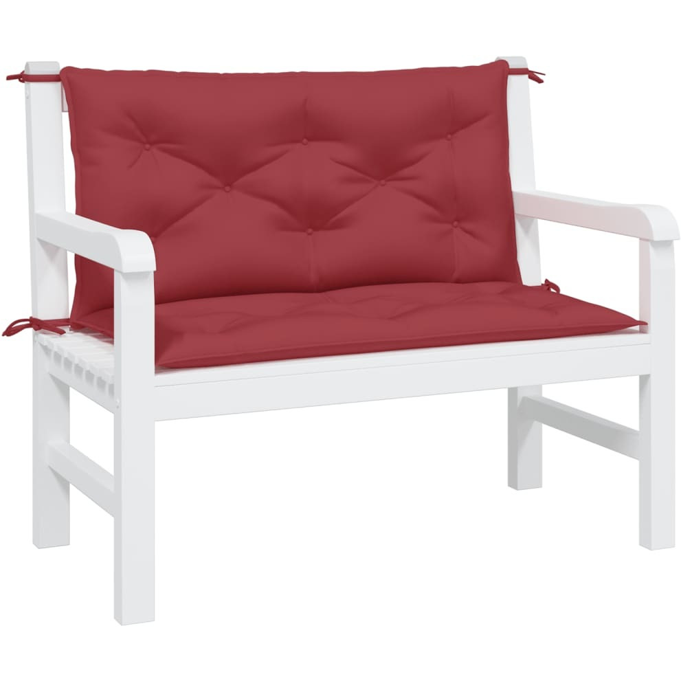 vidaXL Garden Bench Cushions 2 pcs Wine Red 39.4x19.7x2.8 Oxford Fabric