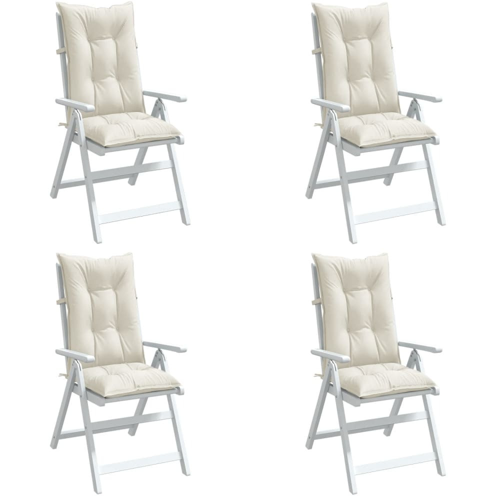 vidaXL Highback Chair Cushions 4 pcs Melange Cream 47.2x19.7x2.8 Fabric