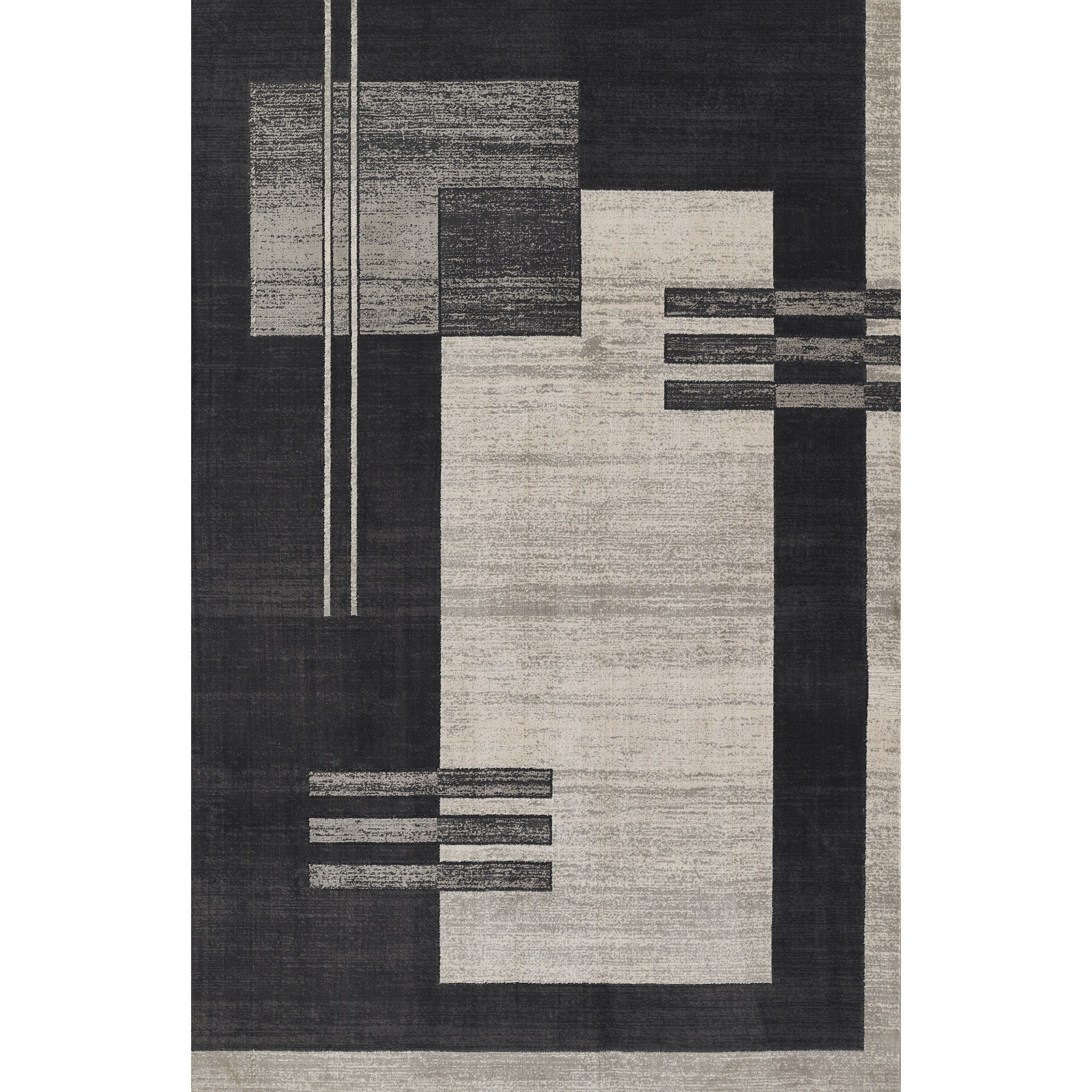 Momeni Edition Geometric Polyester Charcoal Area Rug, 7'9" x 9'10" Sized Rug for Living Room, Bedroom, Dining Room, and Kitchen