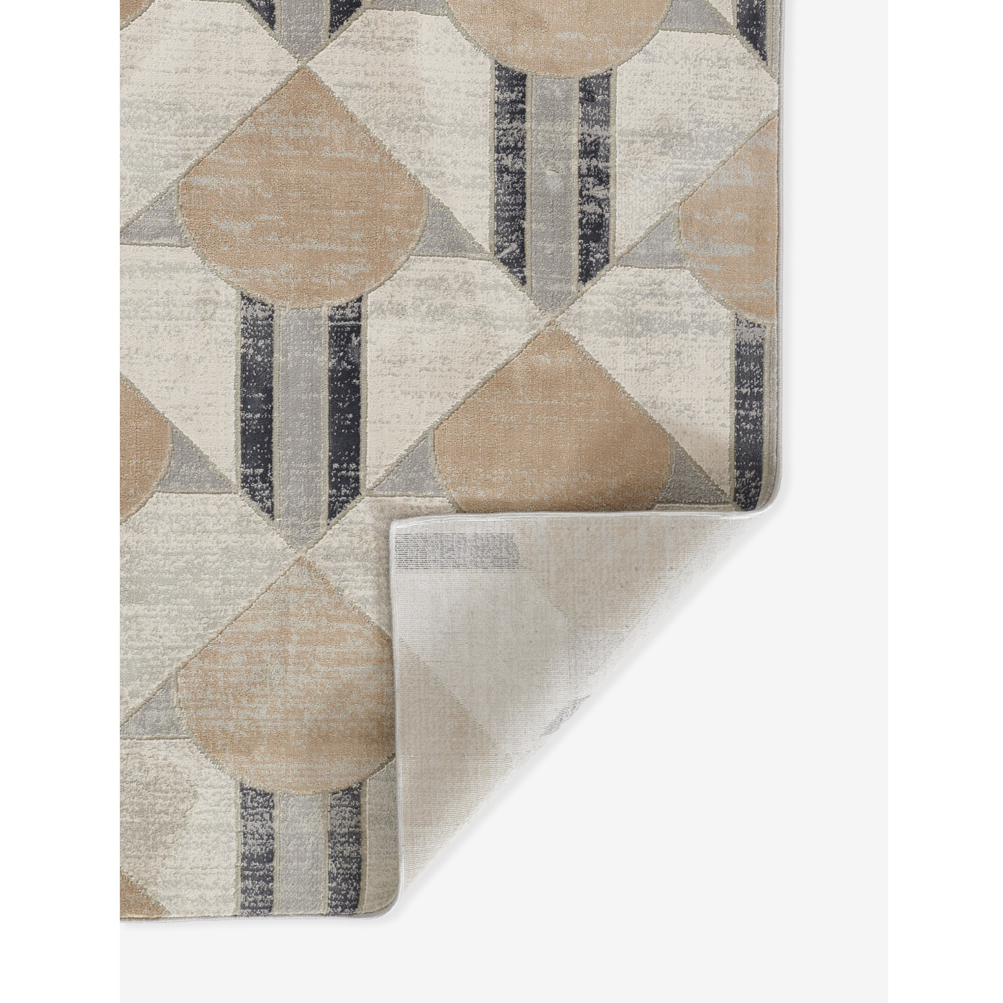 Momeni Edition Geometric Polyester Charcoal Area Rug, 1'10" x 2'10" Sized Rug for Entry Way, Bathroom, and Kitchen