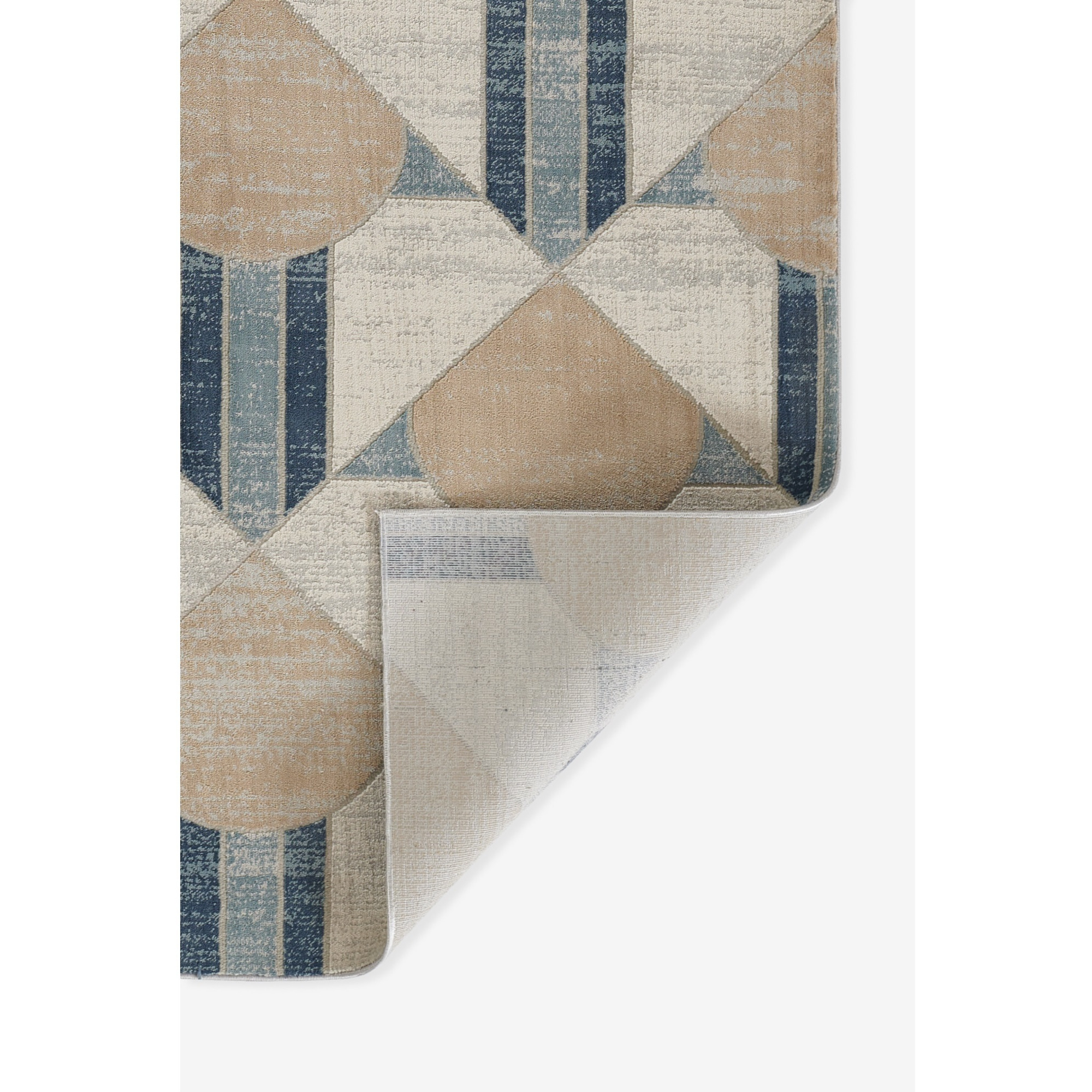 Momeni Edition Geometric Polyester Blue Area Rug, 3'10" x 5'7" Sized Rug for Living Room, Bedroom, Dining Room, and Kitchen