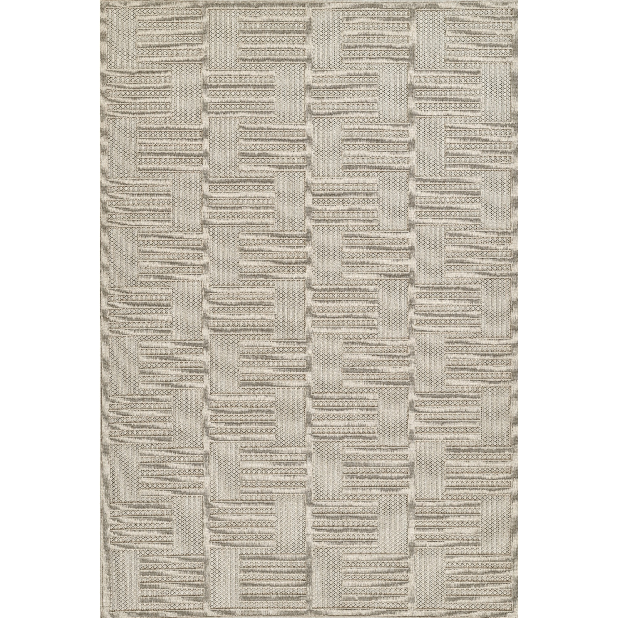 Momeni Vines Collection Indoor and Outdoor Beige Runner Rug, 2'7" x 7'6" Sized Mat for Living Room, Bedroom, Hallways, and Home Office