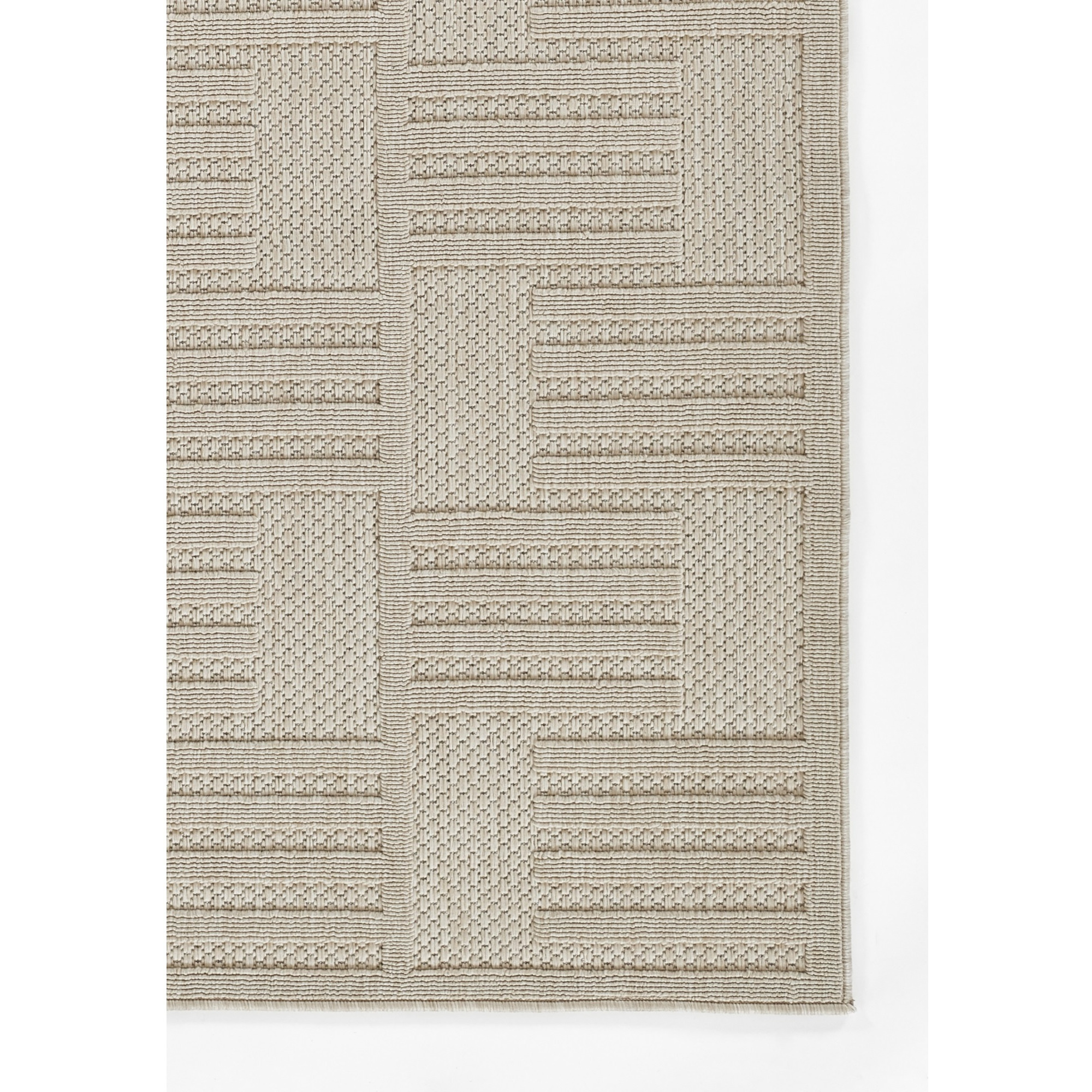 Momeni Vines Collection Indoor and Outdoor Beige Runner Rug, 2'7" x 7'6" Sized Mat for Living Room, Bedroom, Hallways, and Home Office