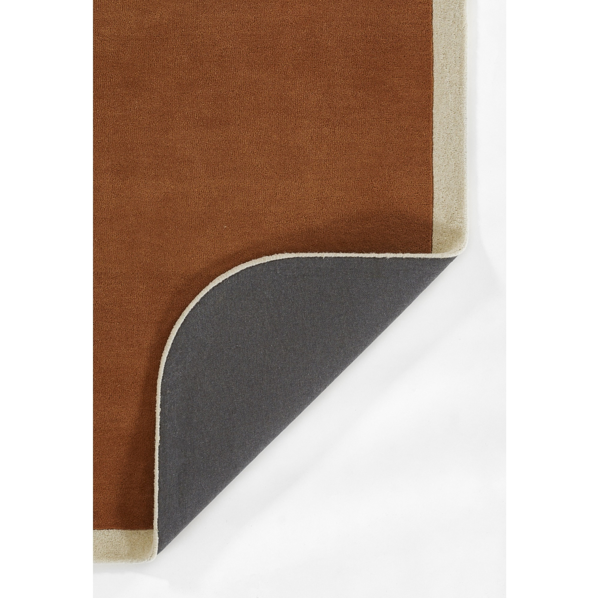 Novogratz by Momeni Tallulah Solid Color Ivory Border Wool Hand Tufted Area Rug, 2'6" X 8' Runner, Copper