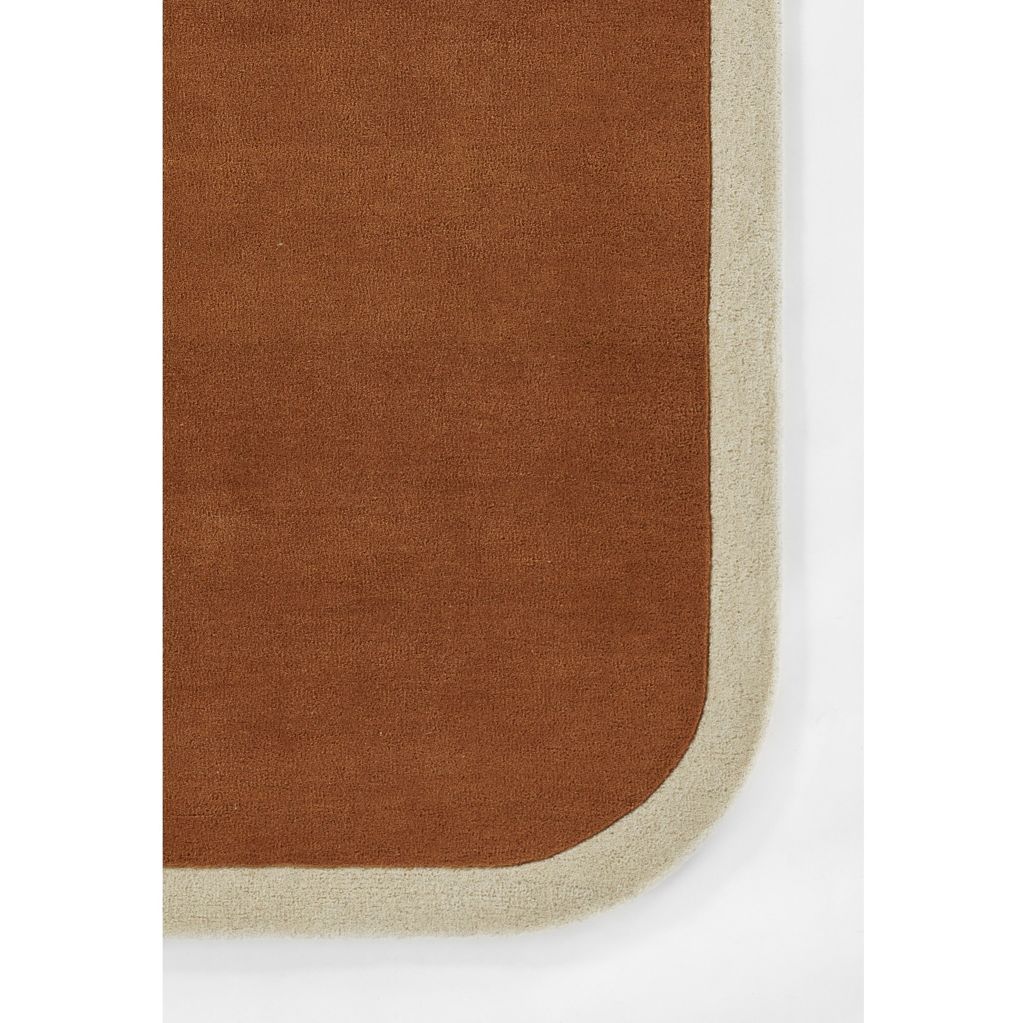 Novogratz by Momeni Tallulah Solid Color Ivory Border Wool Hand Tufted Area Rug, 2'6" X 8' Runner, Copper