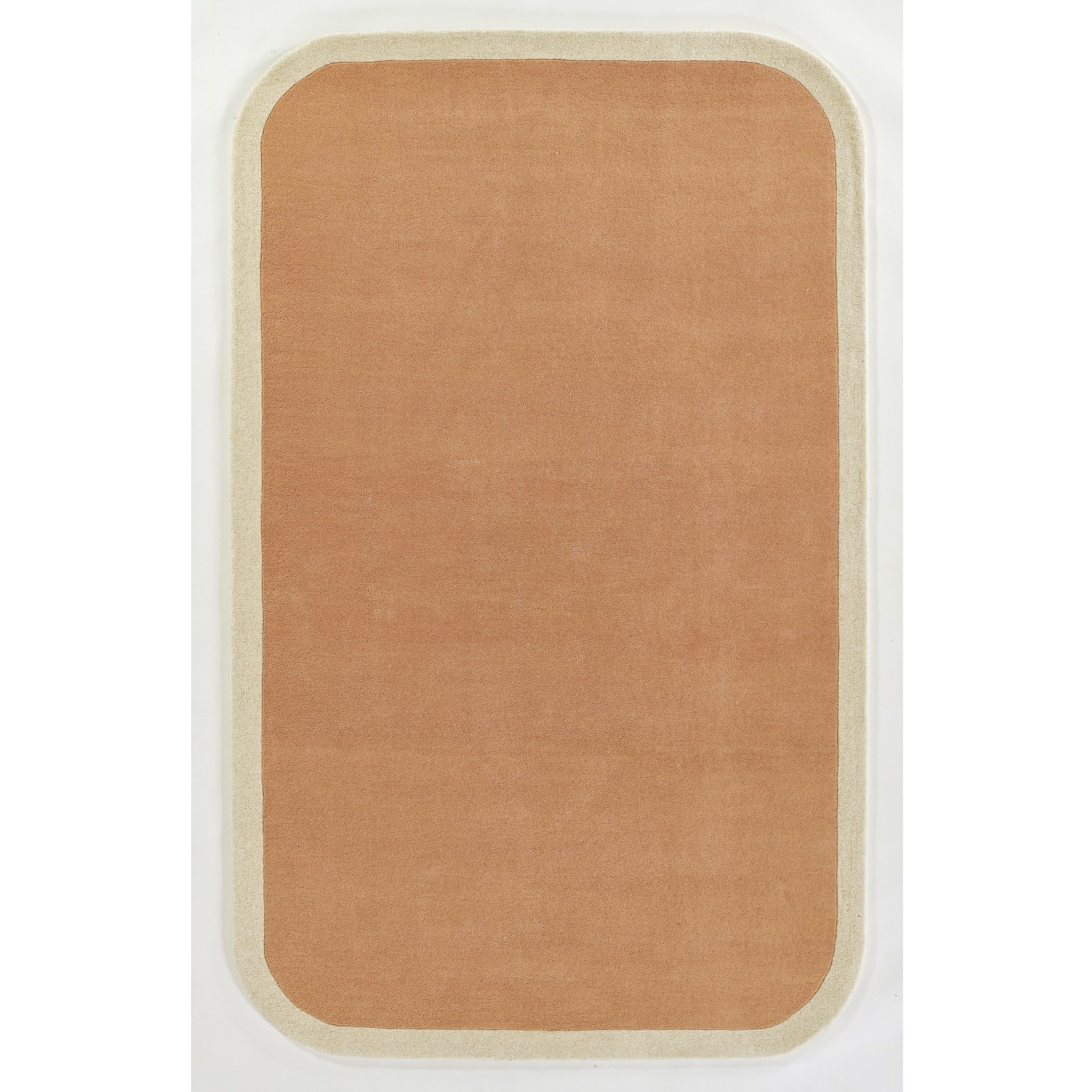 Novogratz by Momeni Tallulah Solid Color Ivory Border Wool Hand Tufted Area Rug, 2'6" X 8' Runner, Pink