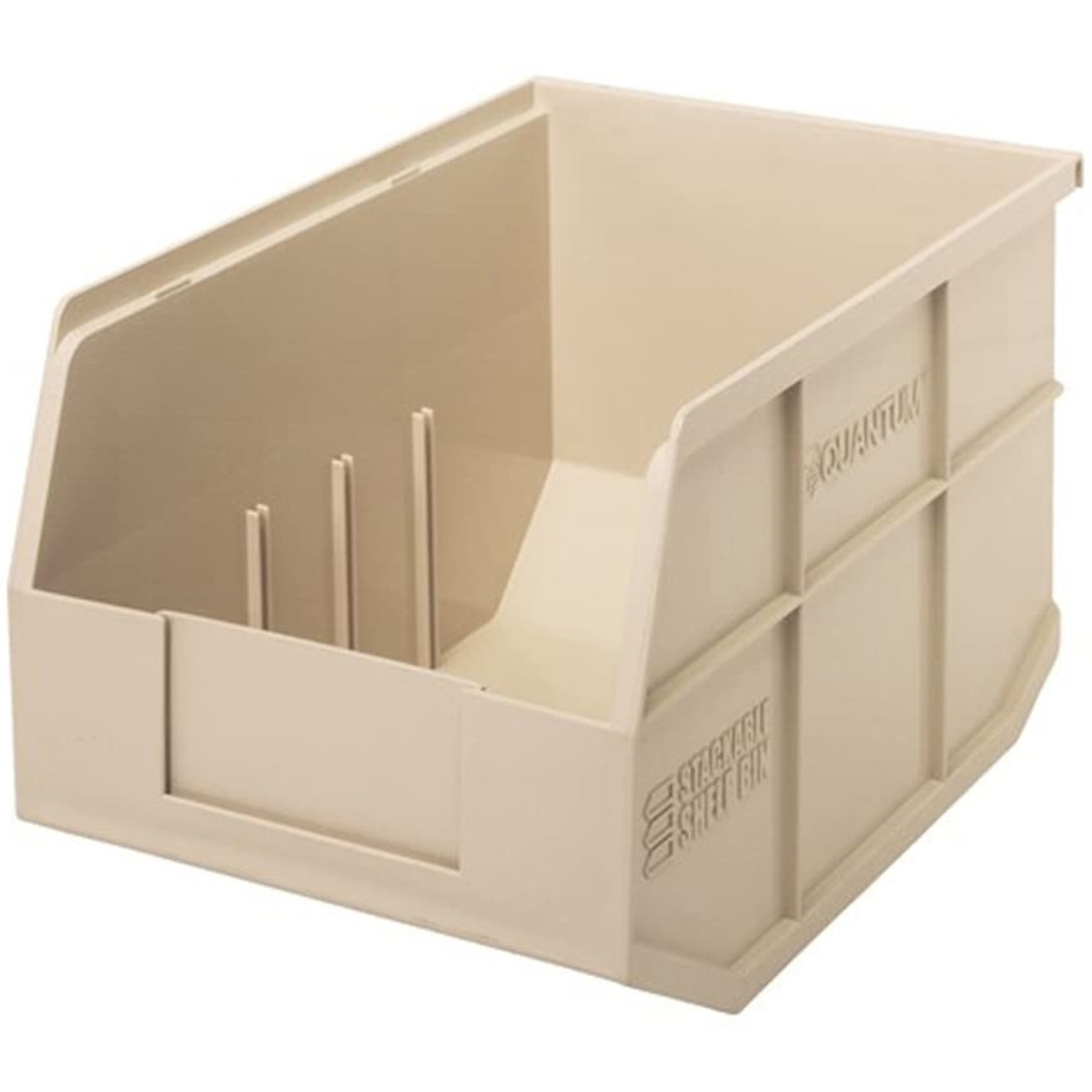 Stackable Shelf Bin, 12W x 8-1/4D x 7H, autoclavable up to 250F, polypropylene, ivory, made in USA