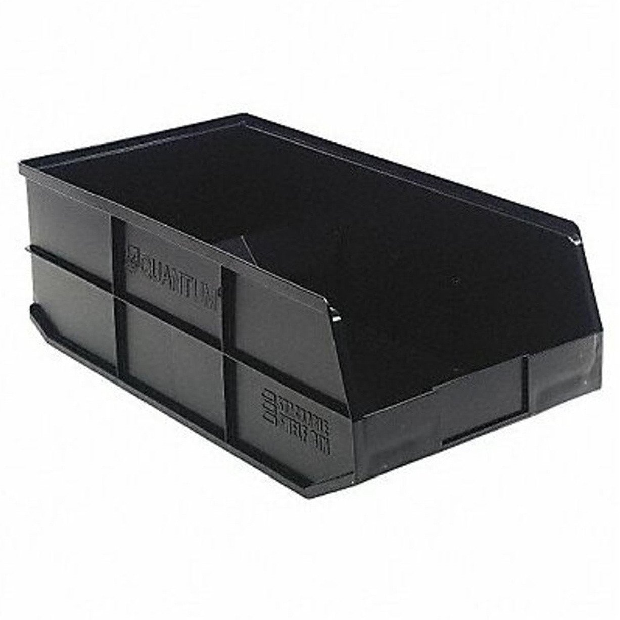 Stackable Shelf Bin, 20-1/2W x 11D x 7H, autoclavable up to 250F, polypropylene, black, made in USA