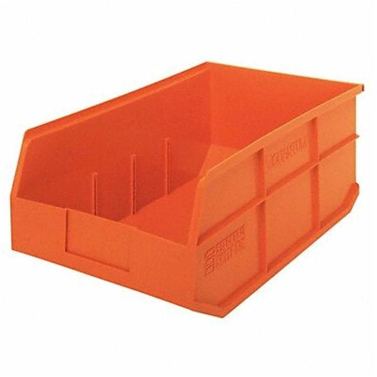 Stackable Shelf Bin, 18W x 11D x 7H, autoclavable up to 250F, polypropylene, orange, made in USA