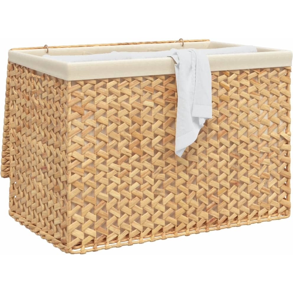 vidaXL Laundry Basket with 3 Sections 29.5x16.7x20.5 Water Hyacinth