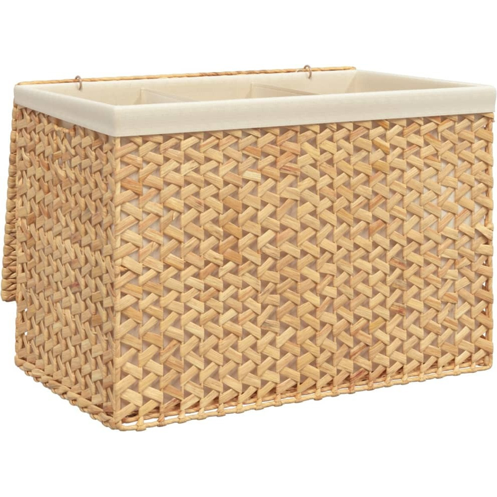 vidaXL Laundry Basket with 3 Sections 29.5x16.7x20.5 Water Hyacinth