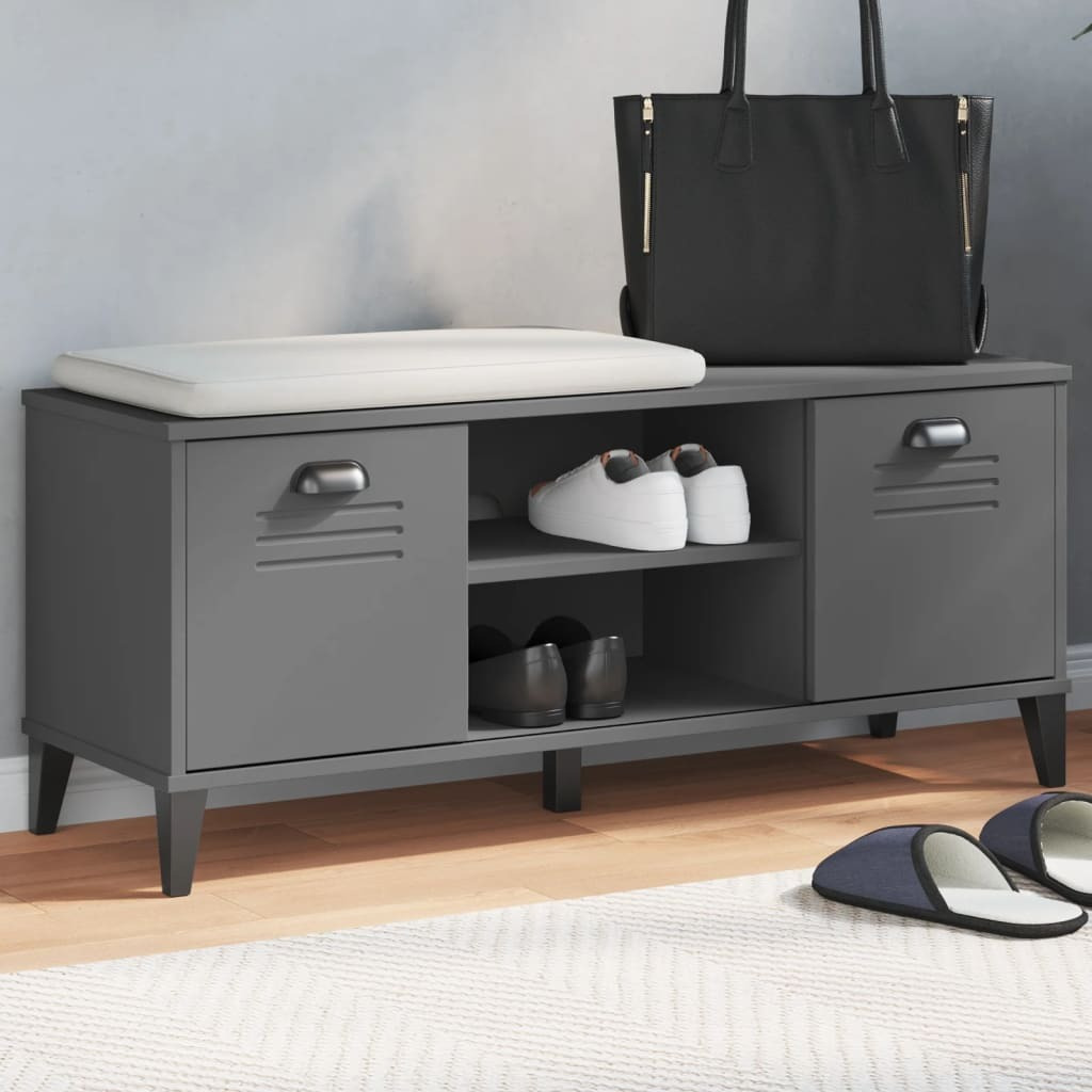 vidaXL Shoe Bench VIKEN Anthracite Gray 41.7x13.8x17.7 Engineered Wood