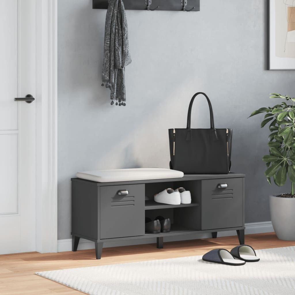 vidaXL Shoe Bench VIKEN Anthracite Gray 41.7x13.8x17.7 Engineered Wood