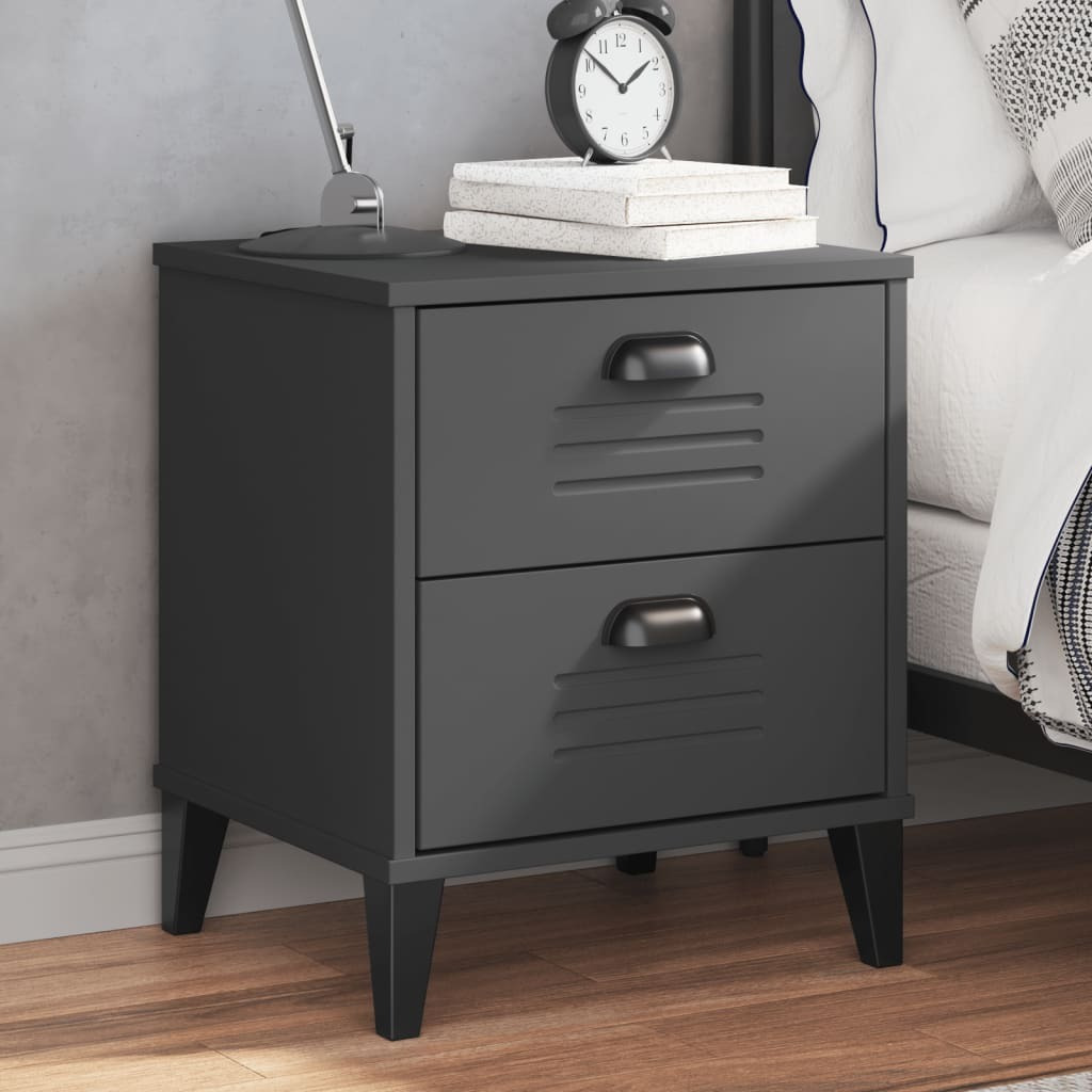 vidaXL Bedside Cabinet VIKEN Anthracite Gray Engineered Wood